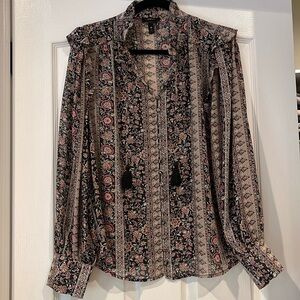 Aqua Patterned Blouse